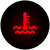 Thermometer in water icon
