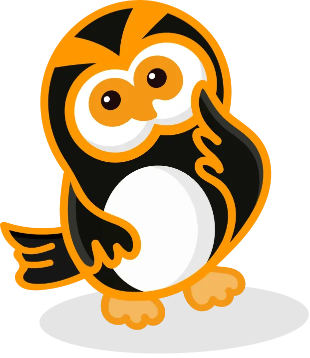 Cartoon owl wondering