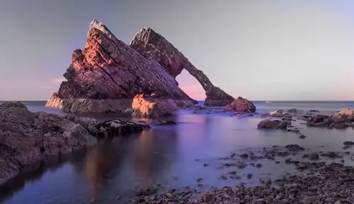 Bow Fiddle Rock, a coastal landmark in Banffshire